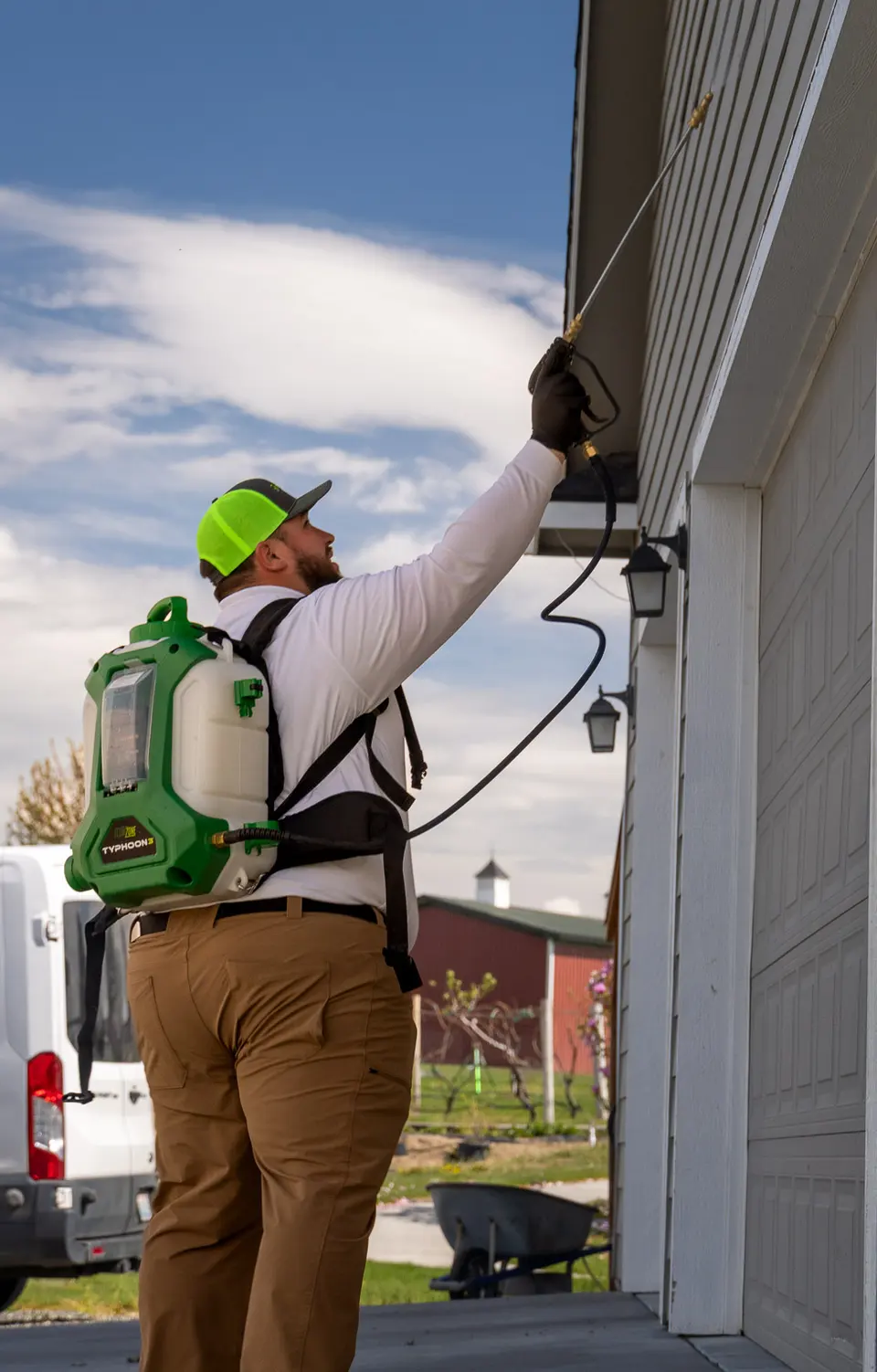 Austin applying service around a home exterior.