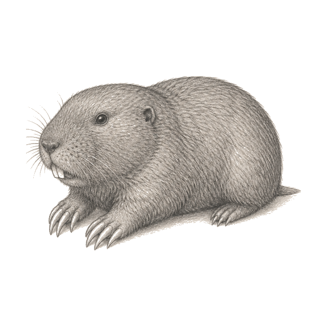 Pencil sketch of a gopher.