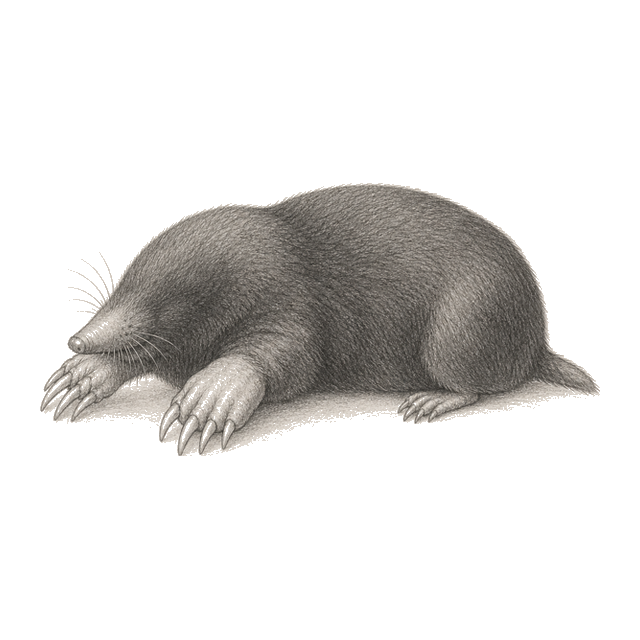 Pencil sketch of a mole.