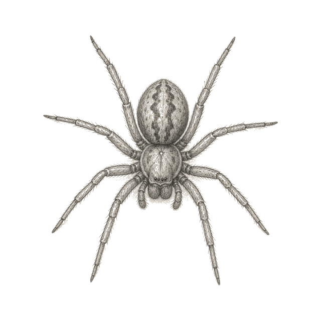 Pencil sketch of a spider.