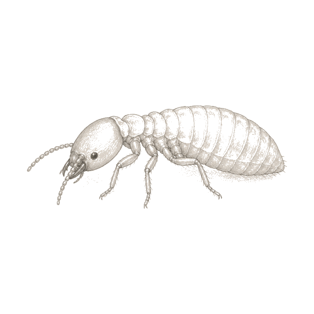 Pencil sketch of a termite.