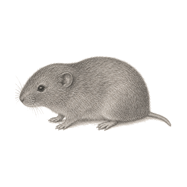 Pencil sketch of a vole.